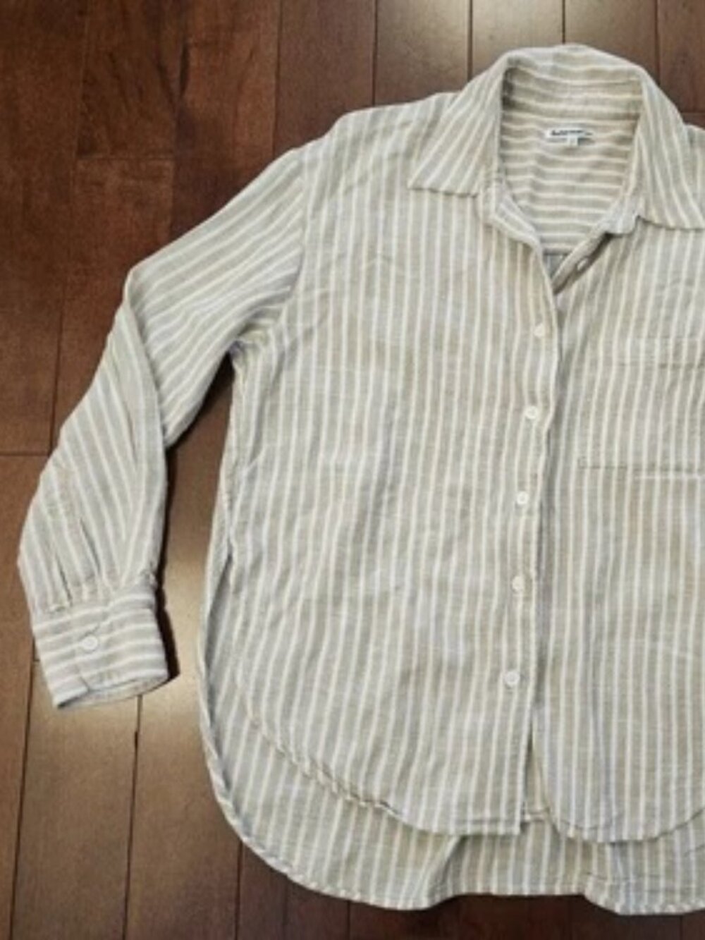 Reformation women's long sleeve striped button up shirt in size XS